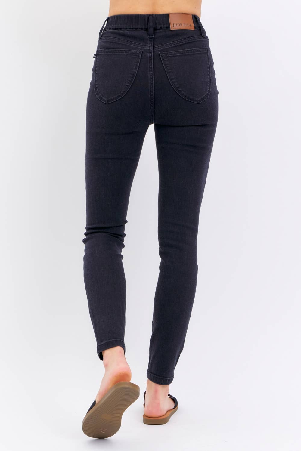 High Waisted Pull On Shield Pockets Skinny