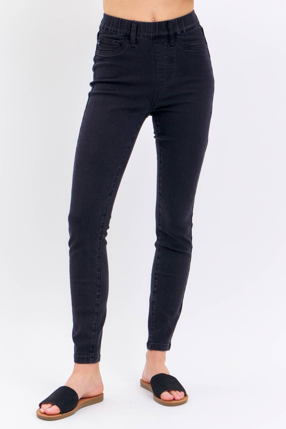 High Waisted Pull On Shield Pockets Skinny