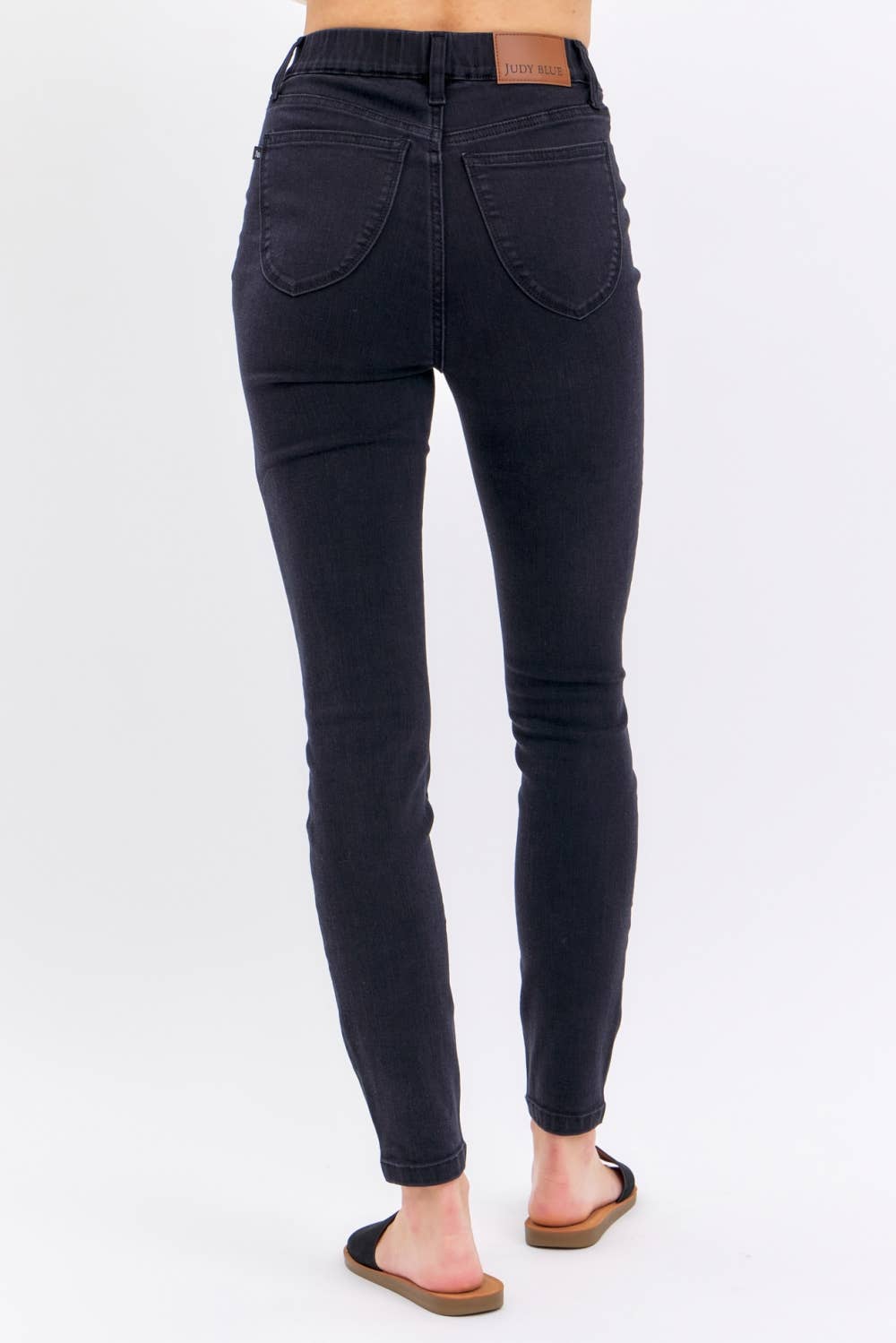 High Waisted Pull On Shield Pockets Skinny