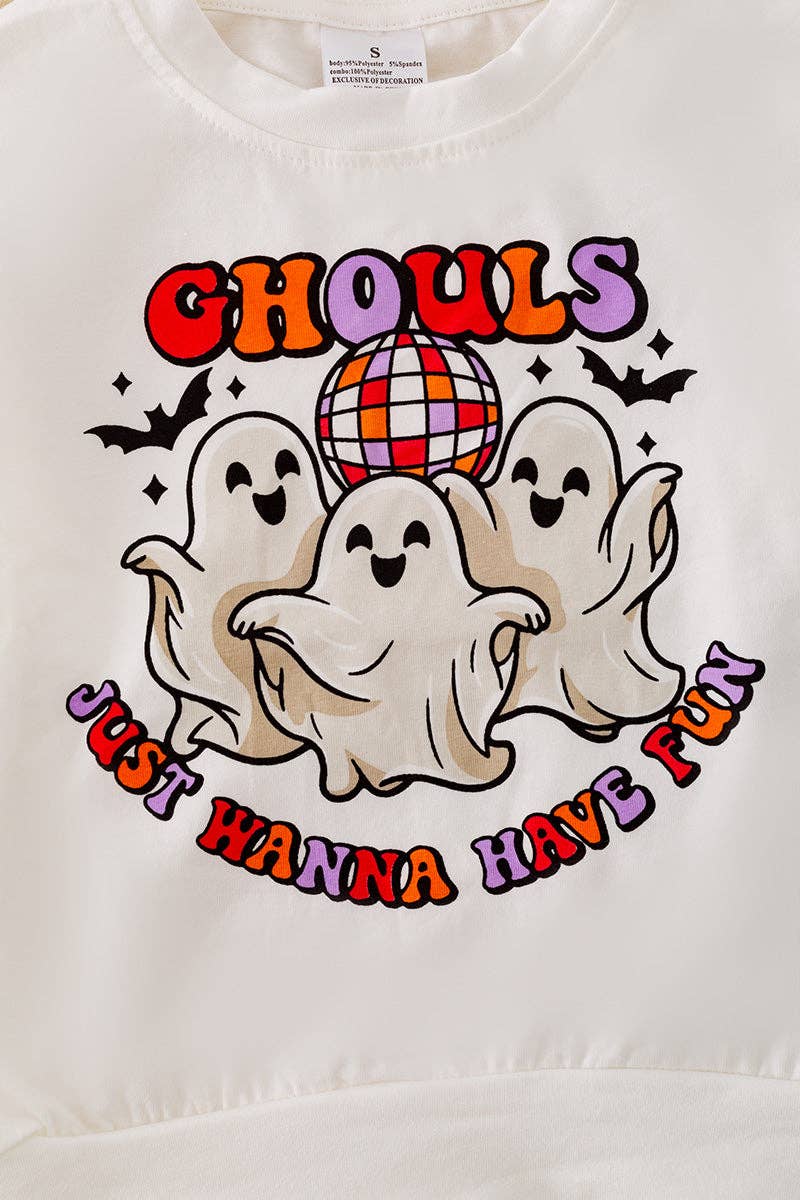 Ghouls just wanna have fun" Graphic sweatshirt.TPG40965 SOL