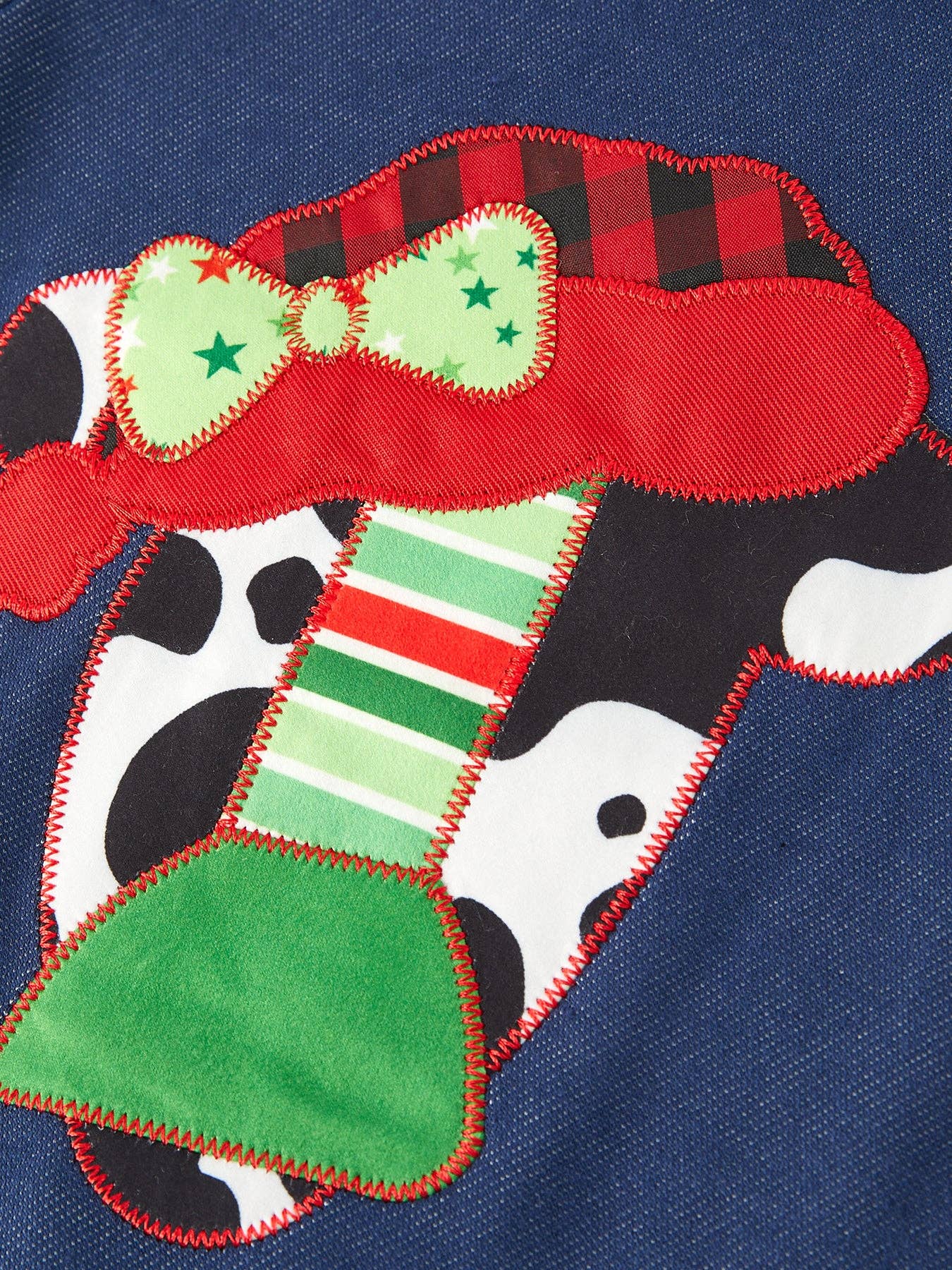 Girls Cow Applique Embroidered Romper