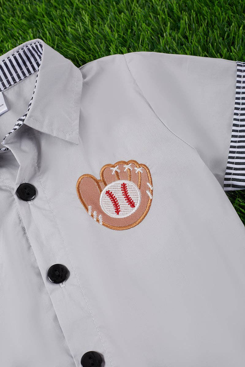BASEBALL / GAME DAY BUTTON UP COLLAR SHIRT. TPB55113002-AMY