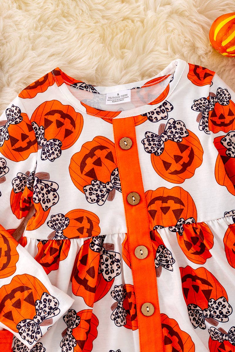 OFG41508 SOL Coquette pumpkin printed tunic & leggings.