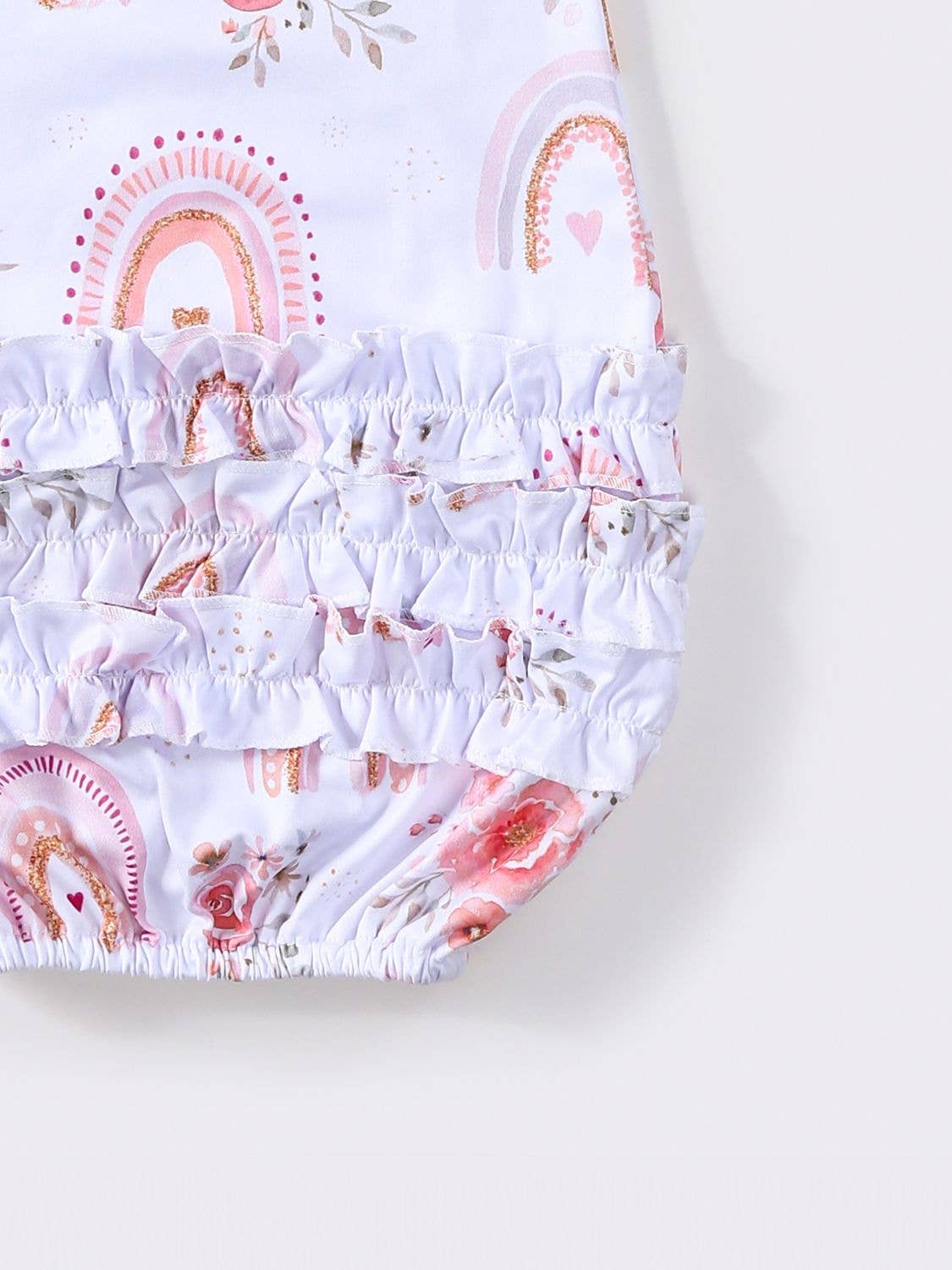 Rainbow Rosette Baby Gown