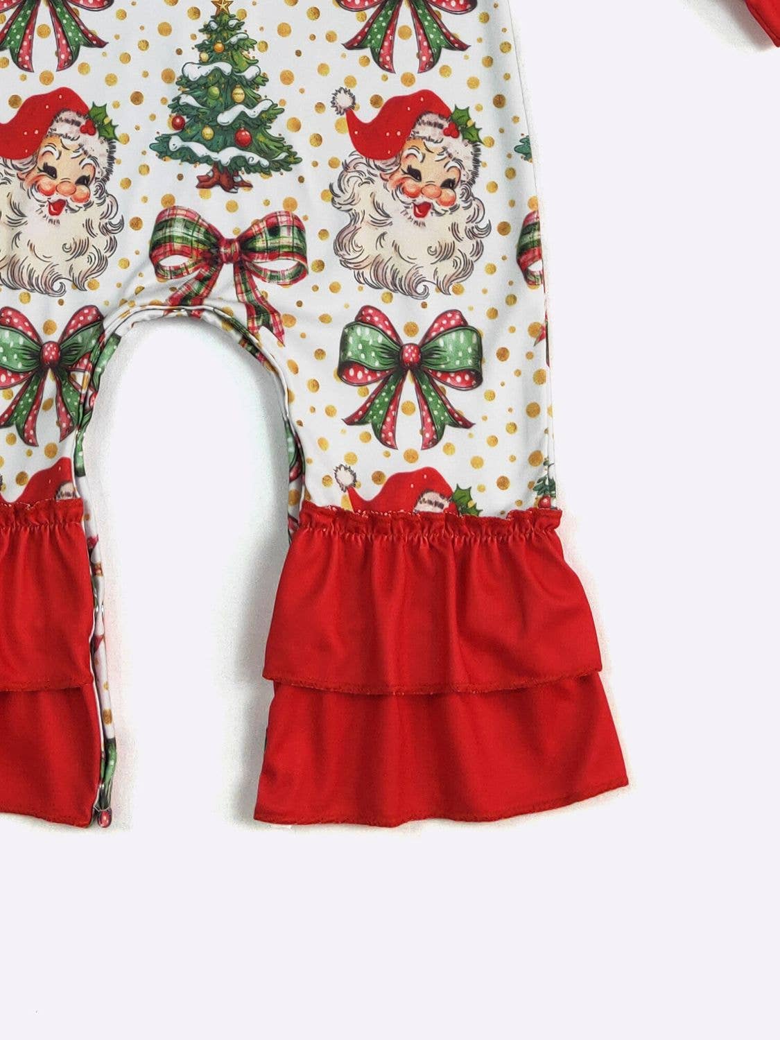 Golden Dot Santa Baby Romper