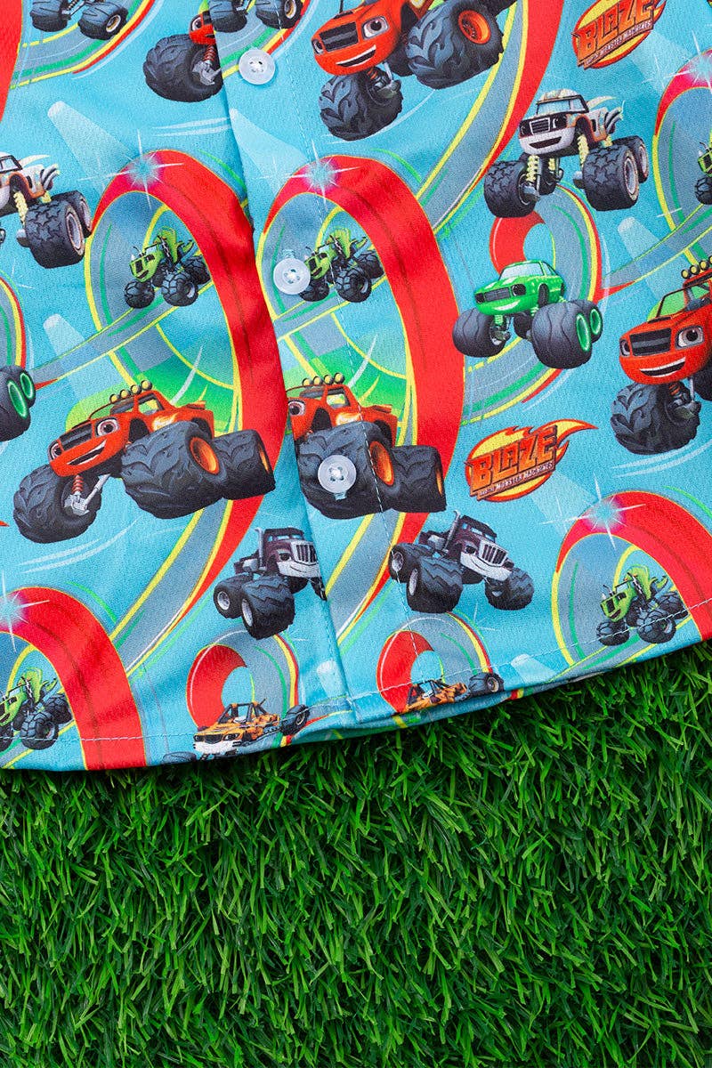 Monster truck printed boys long sleeve shirt. TPB65153050 SO