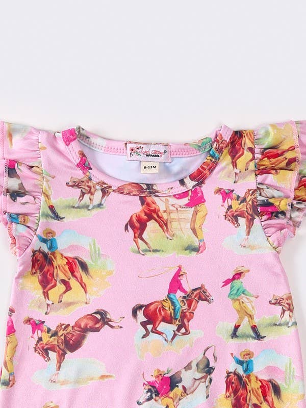 Pink Rodeo Baby Romper