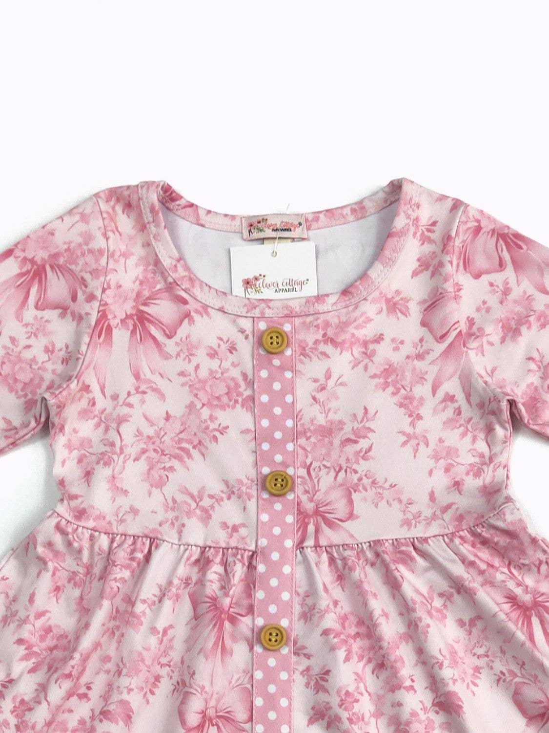 Pink Damask Girls Dress