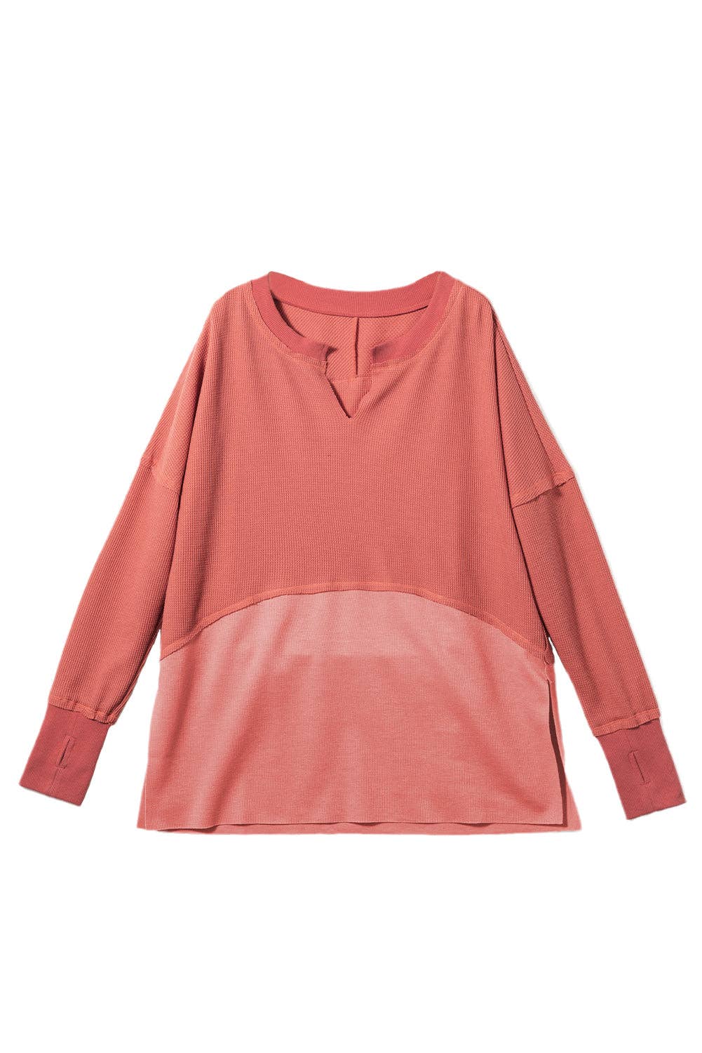 Waffle Knit Reversed Seam Top