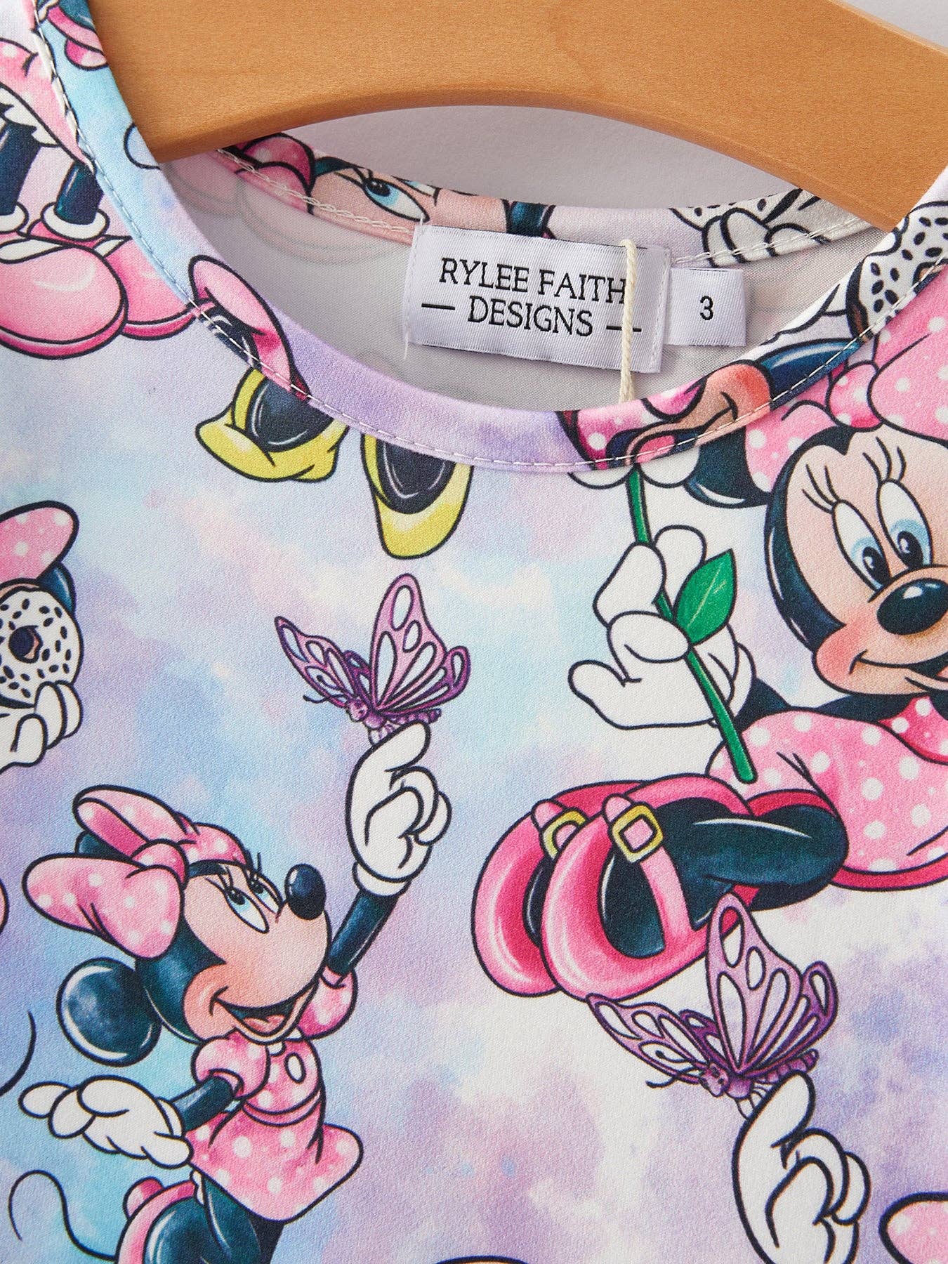Minnie Mouse-Girls Cartoon Character Print Milk Silk Dress