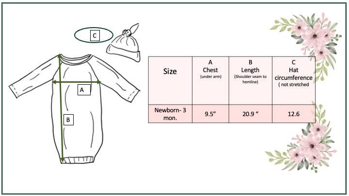 Infant Unisex Buffalo Check Baby Gown and Hat
