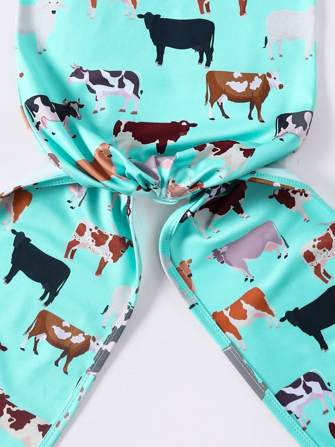 Aqua Cattle Baby Knotted Gown