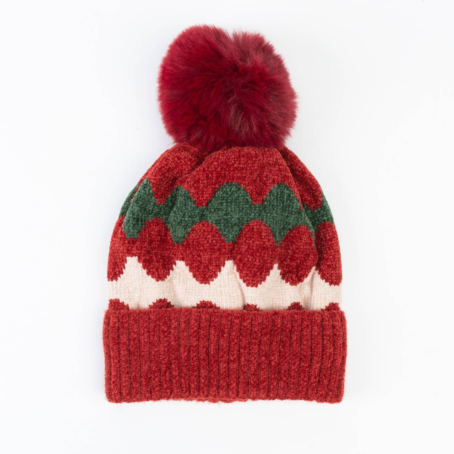 Elena Chenille Pom Winter Beanie Hat