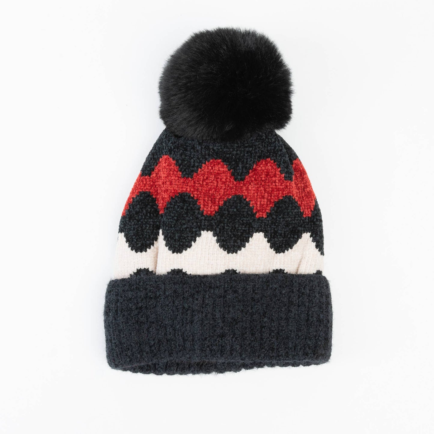 Elena Chenille Pom Winter Beanie Hat