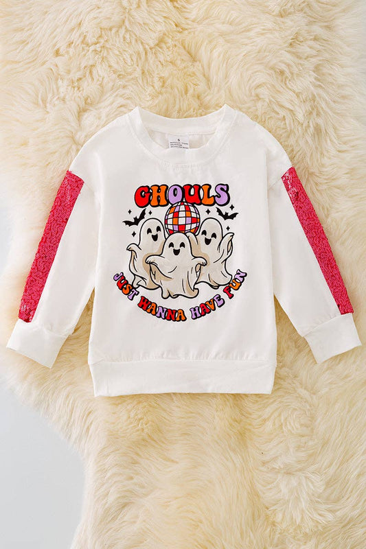 Ghouls just wanna have fun" Graphic sweatshirt.TPG40965 SOL