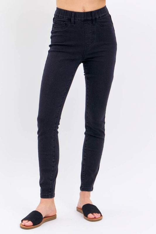 High Waisted Pull On Shield Pockets Skinny