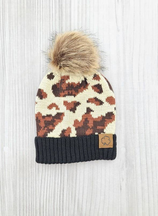 Cowhide Girls Beanie Hat-Black Friday Deal