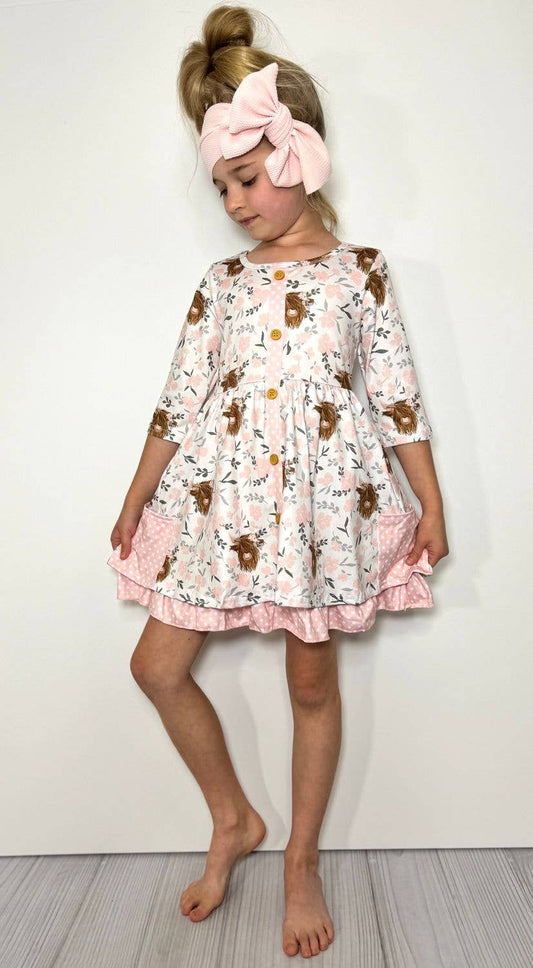 Highland Blooms Girls Dress
