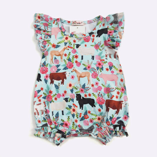 Farm Floral Baby Romper