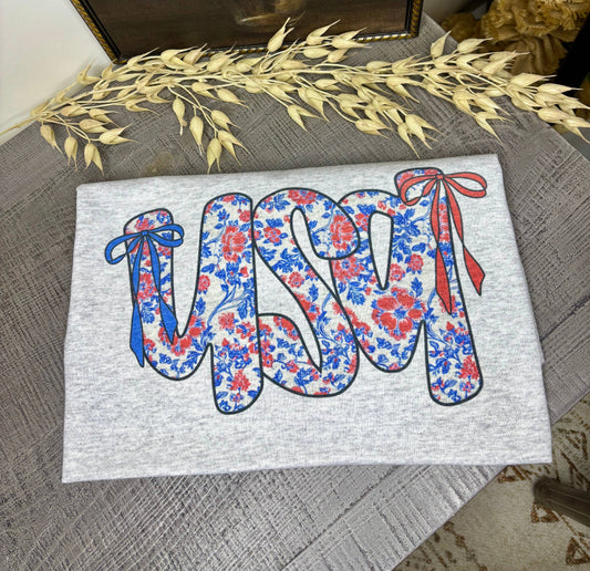 Floral USA (gildan sublimation T-Shirt)