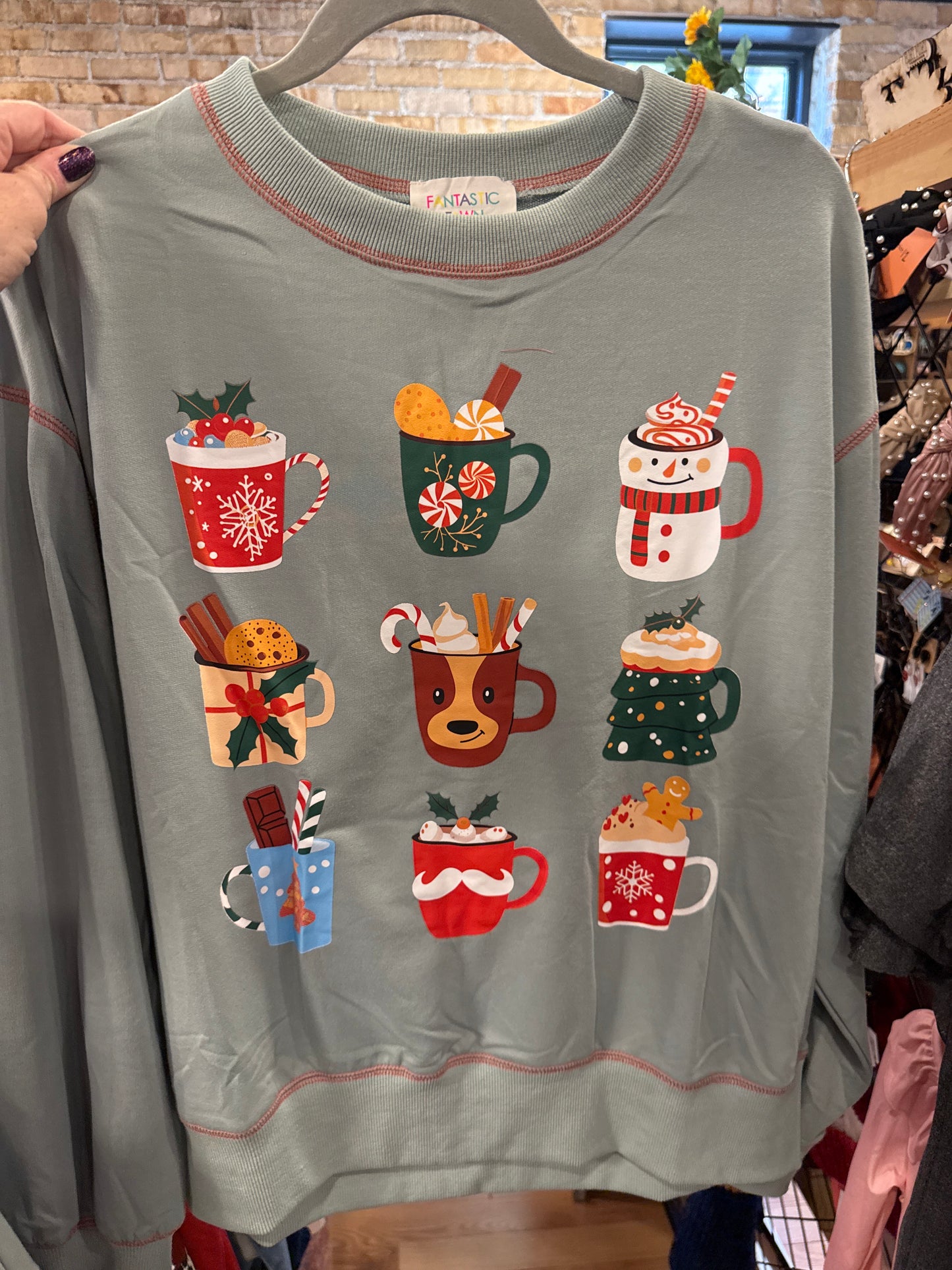Christmas Mug Women's Lightweight Sweatshirt