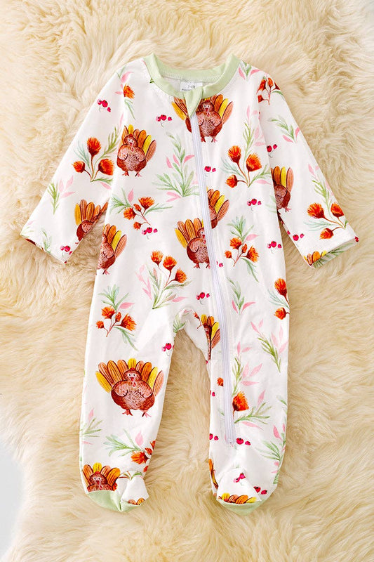 Thanksgiving printed girls baby onesie.RPG40529 SOL