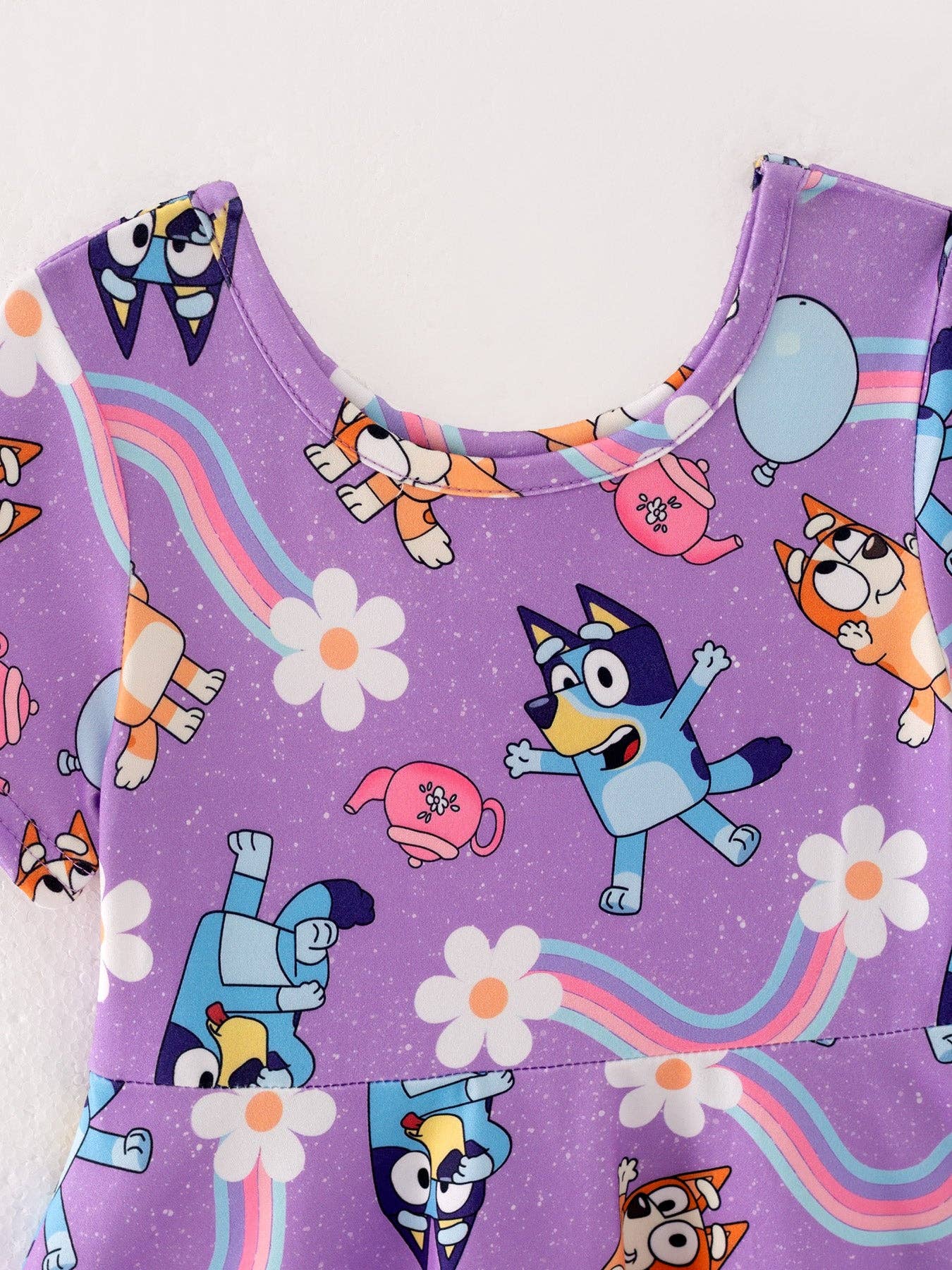 Girls Rainbow Print Milk Silk Dress