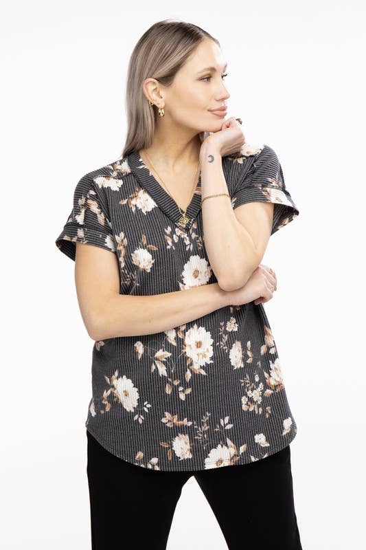 ET7484-35  FLORAL PRINT TOP