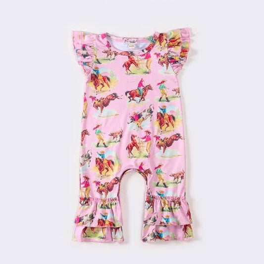 Pink Rodeo Baby Romper