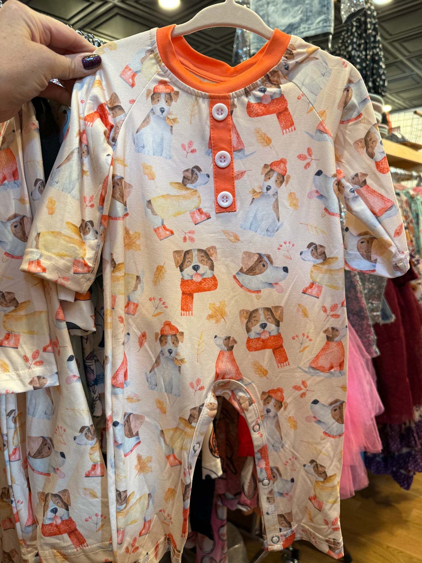 Fall Pups Romper