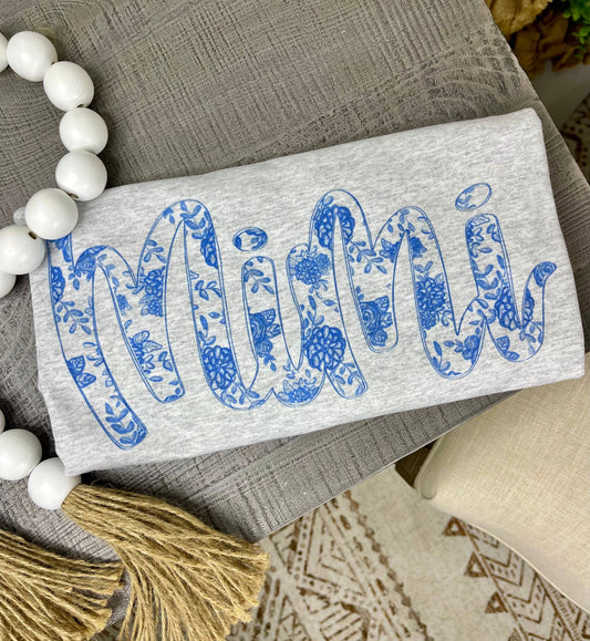 Mimi Blue and White Floral (Sublimation T-Shirt)