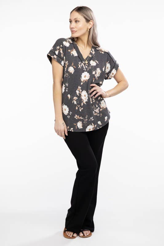 ET7484-35  FLORAL PRINT TOP