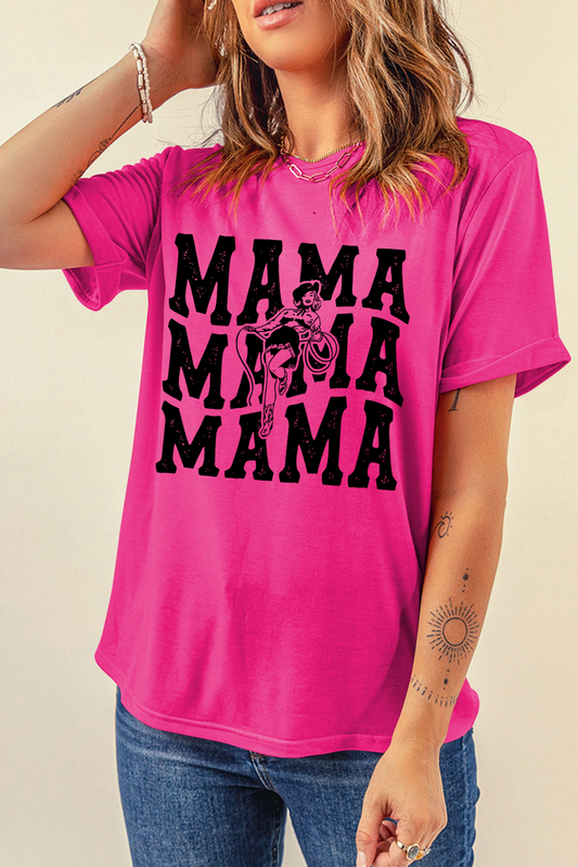 LDC Western MAMA Print Crew Neck T Shirt