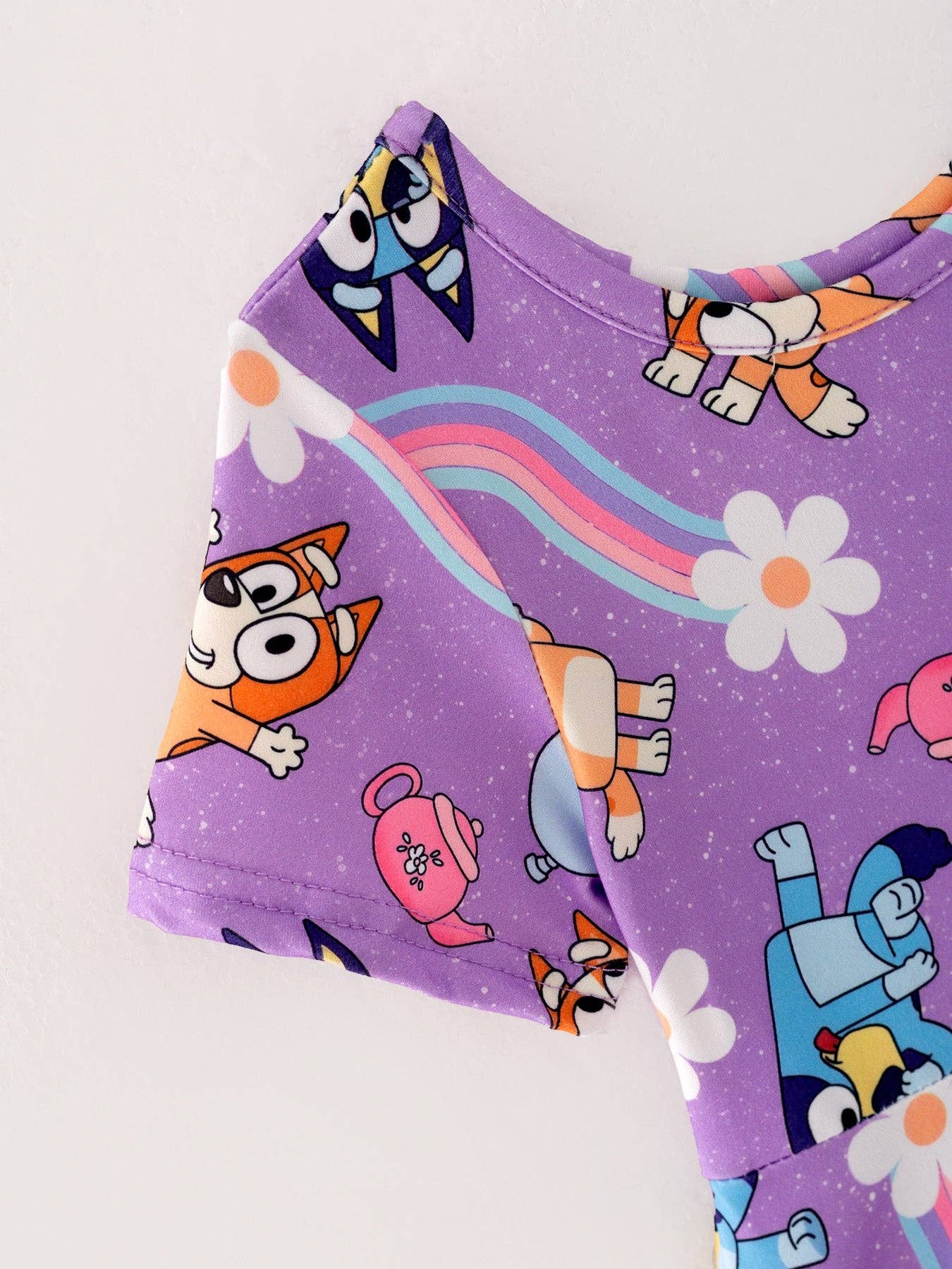 Girls Rainbow Print Milk Silk Dress