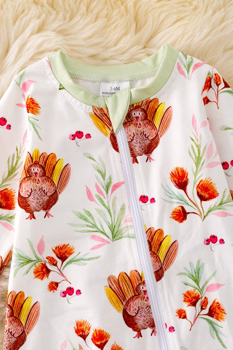 Thanksgiving printed girls baby onesie.RPG40529 SOL