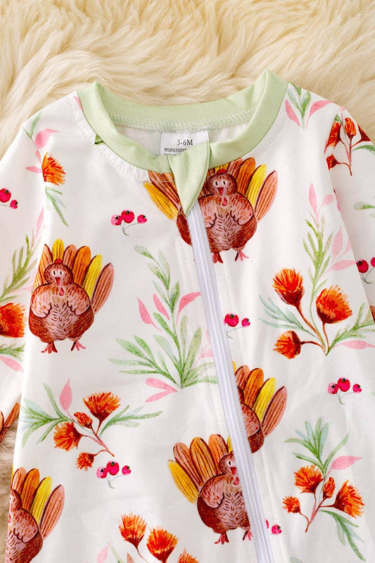 Thanksgiving printed girls baby onesie.RPG40529 SOL
